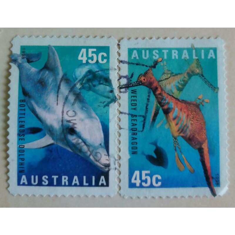 澳大利亞郵票 1998 年國際海洋年套裝 2 件二手