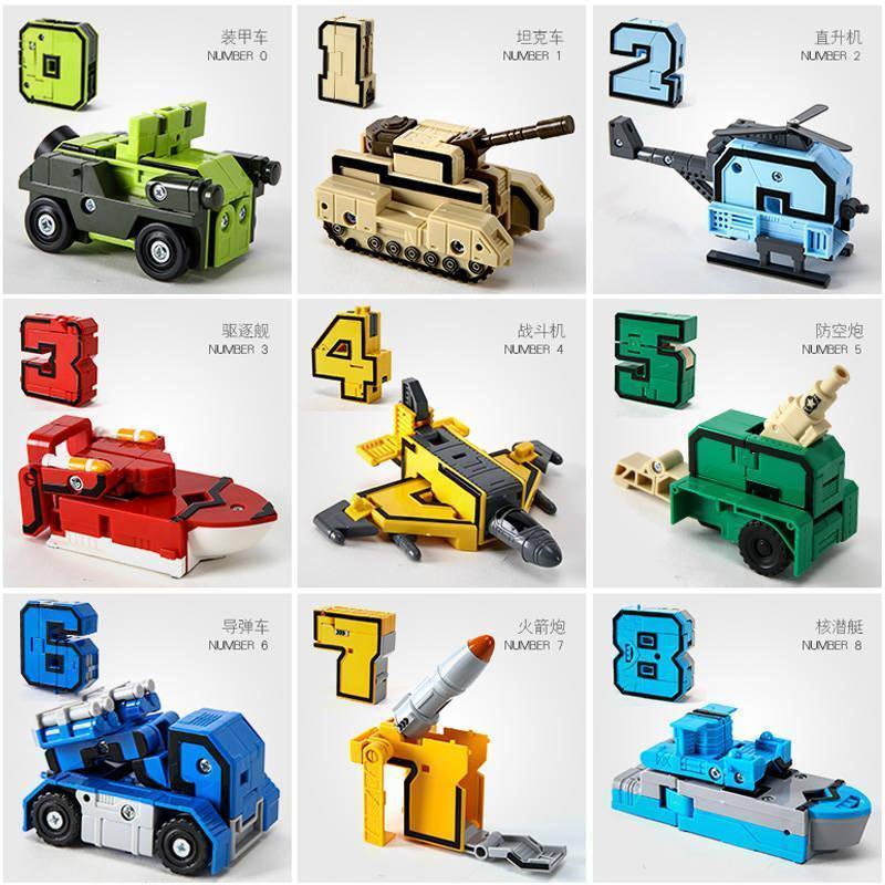 益智 拼圖 積木數字變形金剛玩具戰隊套裝合體汽車機器人坦克車益智兒童男孩玩具