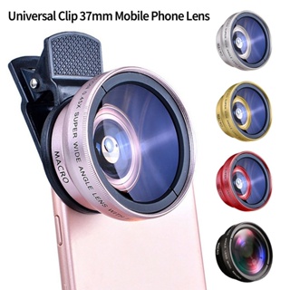 2 合 1 手機鏡頭通用夾 37 毫米相機鏡頭 0.45x 49uv 超廣角 + 高清微距鏡頭適用於 iPhone 三星