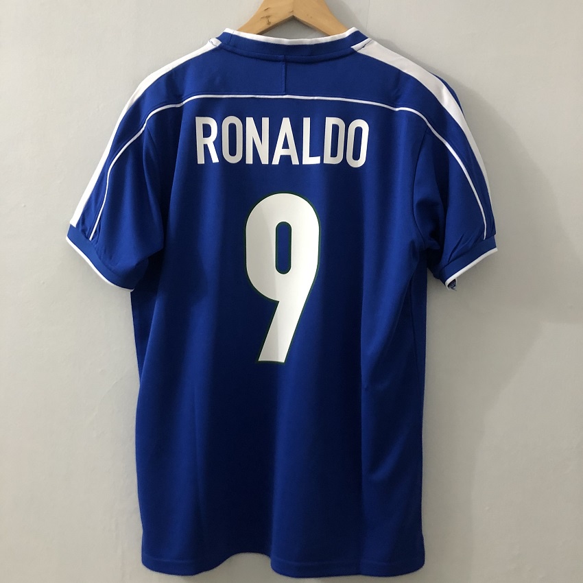 1998 年巴西客場足球球衣 RONALDO RIVALDO 成人男式複古 98 足球球衣