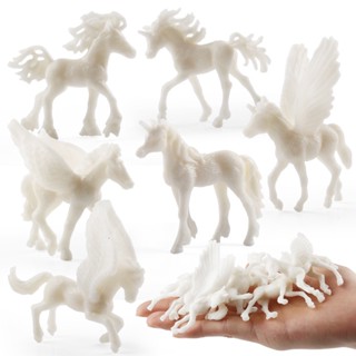 白胚 獨角獸 精靈 飛馬 迷你實心模型 兒童DIY 塗色彩繪 模擬動物 白模 玩具