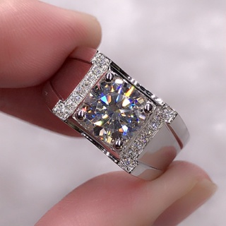 全新 18K 白金 Mosonite 男士鑽石戒指男士玫瑰金鑽石戒指噴砂白金戒指
