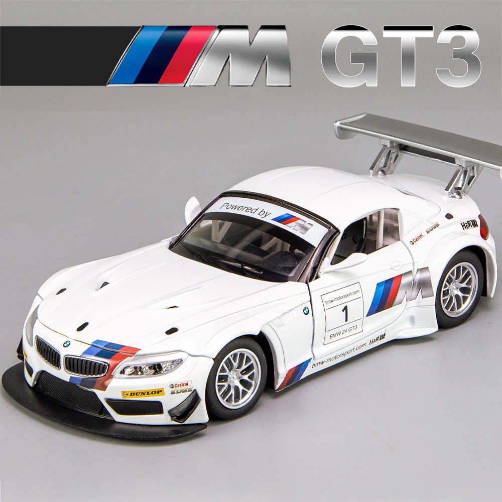 1:24 比例 BMW Z4 GT3 合金汽車模型壓鑄汽車輕型汽車愛好者系列兒童生日金屬男孩玩具