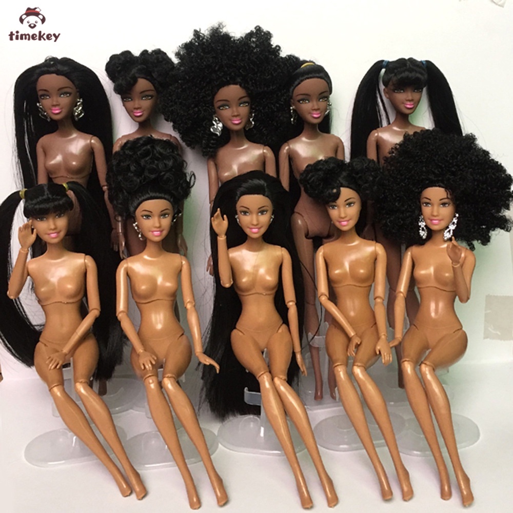 Tk(diy)芭比娃娃玩具30cm 12關節裸體非洲娃娃