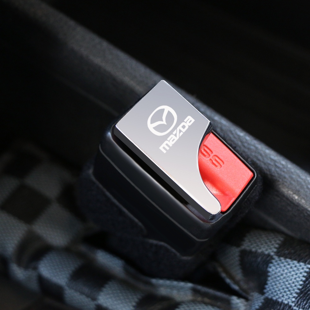 1 件銀色汽車安全帶扣汽車標誌安全帶鎖夾適用於馬自達 5 6 323 626 RX8 CX5 CX-4 MX3 MX5