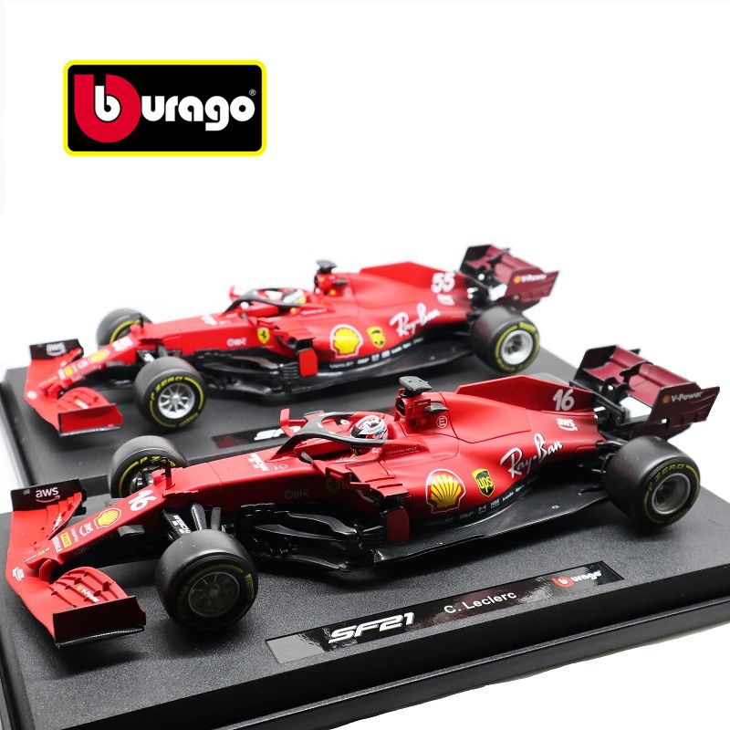 Bburago比美高 1:18 仿真合金模型車 F1方程式2021 Ferrari SF21