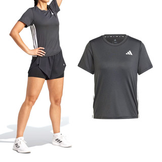 Adidas WE 3S Crew Tee 女款 黑色 運動 休閒 上衣 吸濕 排汗 圓領 短袖 JH1392