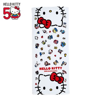 Sanrio 三麗鷗 Hello Kitty 50週年 棉質長型毛巾 34*80cm 三麗鷗家族 129933N