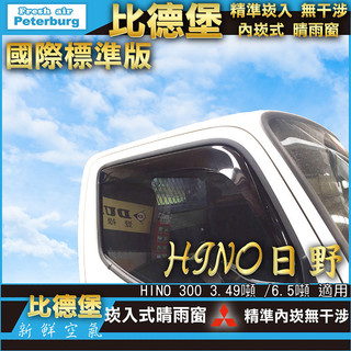 比德堡崁入式晴雨窗【標準款】日野HINO 200/300系列 3.49~8噸貨車 2011年起適用