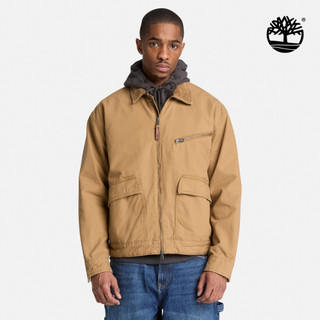Timberland 男款棕黃色寬版Strafford帆布外套|A5T43AKX