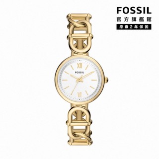 【FOSSIL 官方旗艦館】Carlie 時尚啞光金環手鍊式女錶 金色不鏽鋼錶帶 30MM ES5272