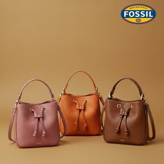 【FOSSIL 官方旗艦館】Tessa 真皮束口水桶包 (多色可選)