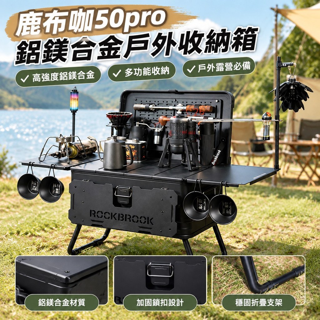 【鋁鎂合金】鹿布咖50pro戶外露營收納箱 野營咖啡箱 後車廂車尾改裝箱 露營箱