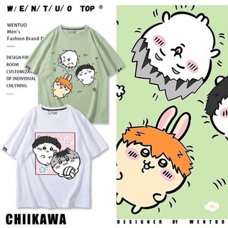 隔日到店🔥重磅純棉🔥吉伊卡哇聯名排球少年t恤情侶上衣男女短袖上衣chiikawa卡通短袖棉質上衣美式上衣日系t恤重磅短袖