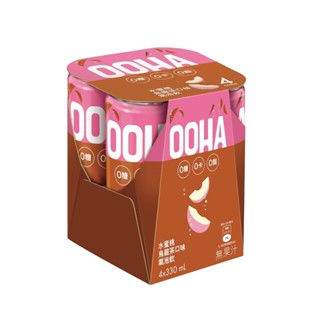 OOHA 氣泡飲(水蜜桃烏龍茶口味)[箱購] 330ml x 24【家樂福】