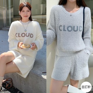 【HARPER】品牌自訂雲絨刺繡仿水貂毛上衣 | 隔日到貨 長袖 水貂毛 秋冬【CLCCB42443J】