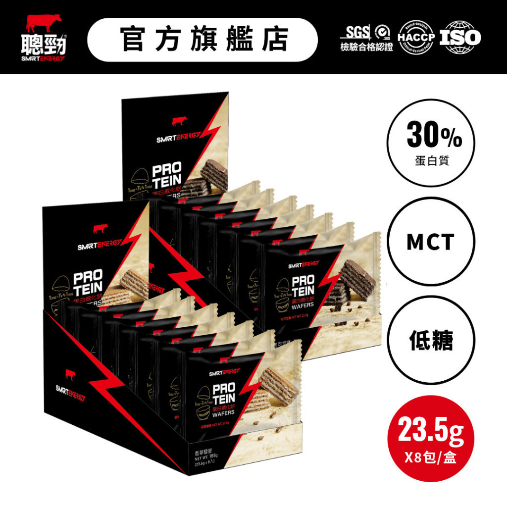 【紅牛聰勁】蛋白威化餅_2種任選(23.5gx8包/盒)｜蛋白零食 蛋白質補充 減糖減碳水