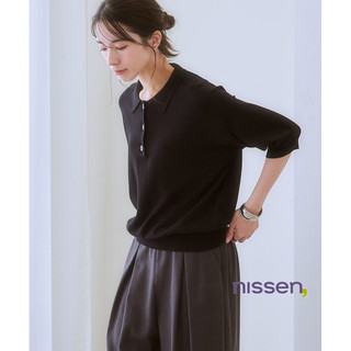 Nissen 五分袖POLO針織衫 大尺碼設計