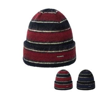KANGOL 撞色條紋毛帽 FUZZY STRIPE BEANIE 馬海毛蓬鬆紗 毛帽 保暖帽 秋冬款