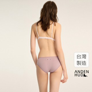 【Anden Hud】Unique Love．花邊低腰三角內褲(彌生粉-刺繡中文我愛你) 純棉台灣製