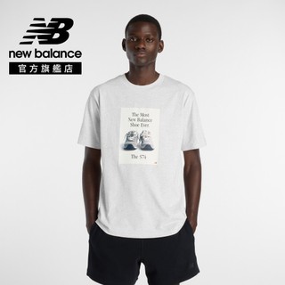 【New Balance】 NB 插圖短袖上衣 男性 淺灰/黑任選 MT61B0WFAHH/MT61B0WFBK