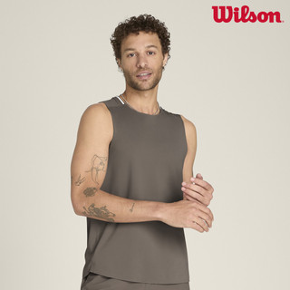 【Wilson】Elite Performance Tank Falcon 男款 服飾 運動背心 咖啡色