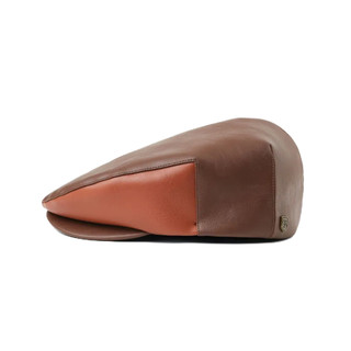 BRIXTON 皮革小偷帽 HOOLIGAN SNAP CAP BROWN/LT BROWN 小偷帽 SP1900005