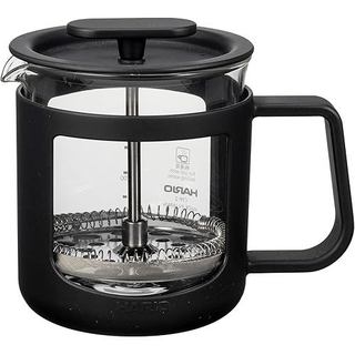 HARIO Cafe Press U 法式濾壓壺 茶壺 咖啡壺 耐熱玻璃材質 300ml 容量 黑色 CPU-2-B