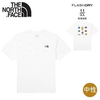 【The North Face 美國 中性 (60週年裝備)排汗快乾短T AP《白》】8GVU/吸濕排汗/圓領/運動