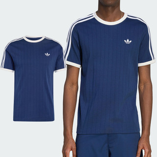 Adidas 3S Tee Str 男款 藍色 滾邊 修身 棉質 T恤 運動 休閒 短袖 KS7448