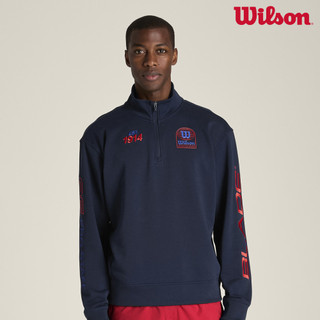 【Wilson】Playstate Half Zip Sweatshirt 男款 服飾 大學T 海軍藍