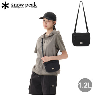 【Snow Peak 韓系日本 Cample 口袋斜掛小包 1.2L《黑色》】S26ZUCSB17/胸前包