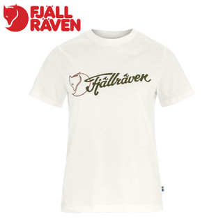 【Fjallraven 小狐狸 女 Archive Logo T恤《蛋殼白》】F14600269/機能衣/排汗衫/運動衫
