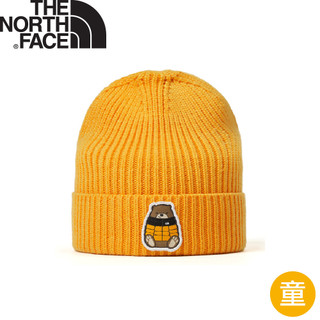 【The North Face 童 LOGO保暖針織帽《黃》】8CGU/休閒帽/舒適保暖毛帽