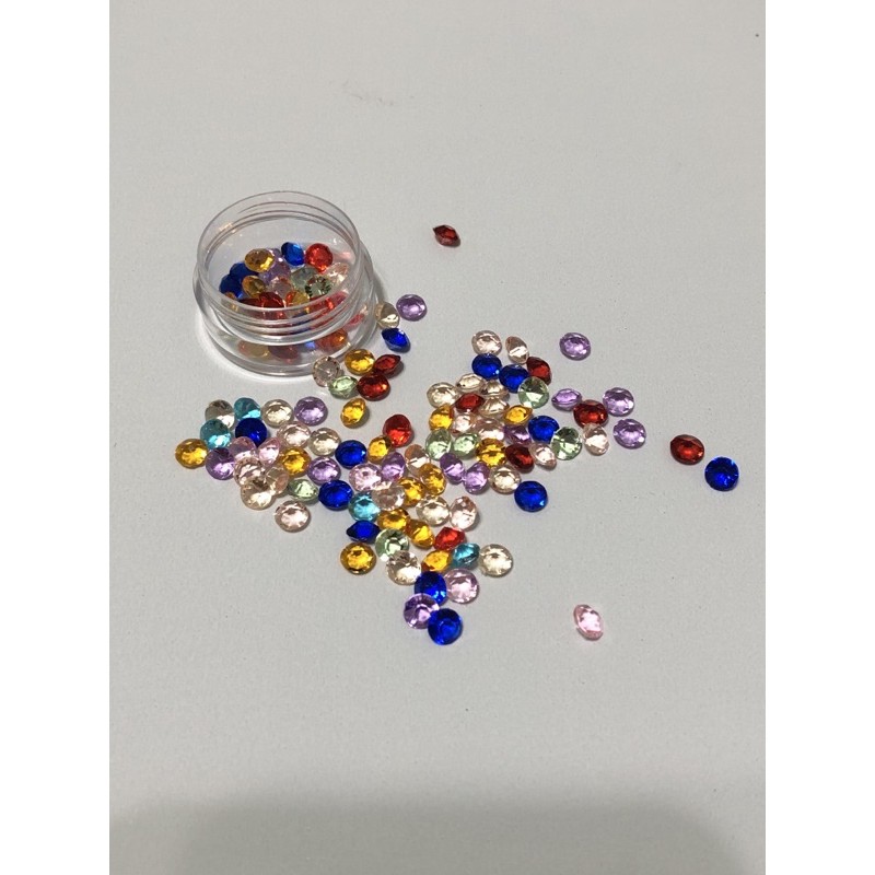 《全新》彩色冰塊 混色壓克力 水晶珠子 水晶滴膠 UV膠 填入物 DIY材料