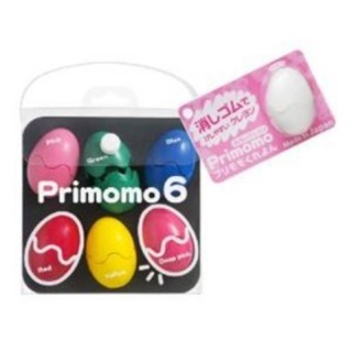 【現貨】一比鴨鴨~日本製 Primomo彩蛋造型無毒蠟筆-6色~附專屬橡皮擦