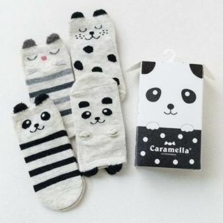2017春夏新品卡通動物童襪4雙禮盒入