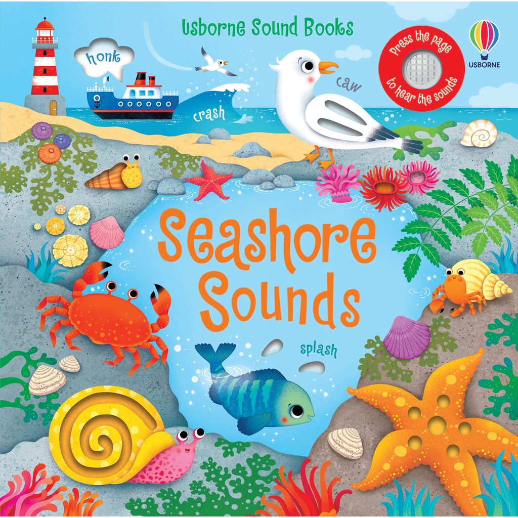 【Usborne】觸控音效書 Seashore Sounds 硬頁 挖洞設計