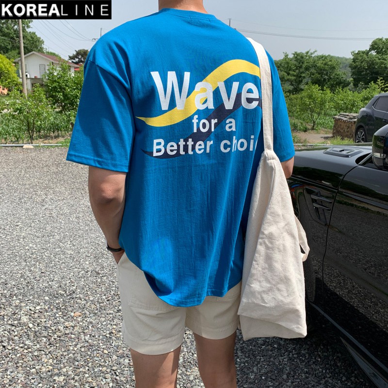 正韓男裝wave印刷短t 3色 Mt7078 Korealine 搖滾星球 蝦皮購物
