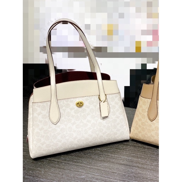 COACH Lora Carryall In Signature Canvas蔻馳台灣專櫃款Lora單肩手提包89576