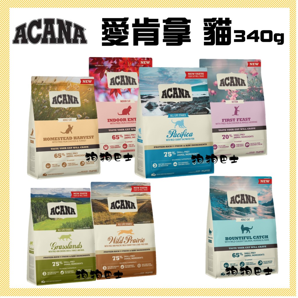 【狗狗巴士】ACANA  全齡貓 貓飼料 低GI配方 ∥無穀配方 340g