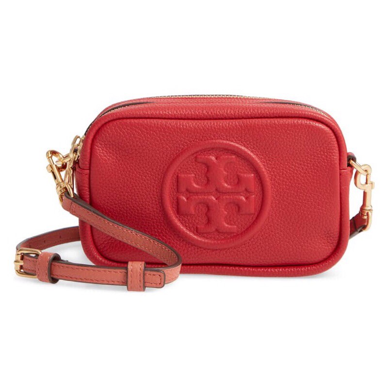 【保證正品】TORY BURCH 牛皮荔枝纹 TB相機包 TB小方包 TB雙拉鍊斜背包