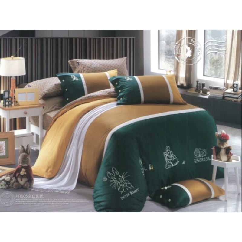 彼得兔 金色山脈 西式床組七件組 寢具 床包 枕套 兩用被 床罩 抱枕