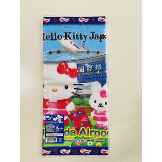 日本購入帶回正版純棉超大方巾kitty機場限定版