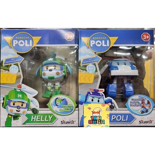 ●雅比玩具● LED 迷你變形波力 迷你變形赫利 POLI HELLY 警車 直升機 變形機器人 機器人 玩具 禮物