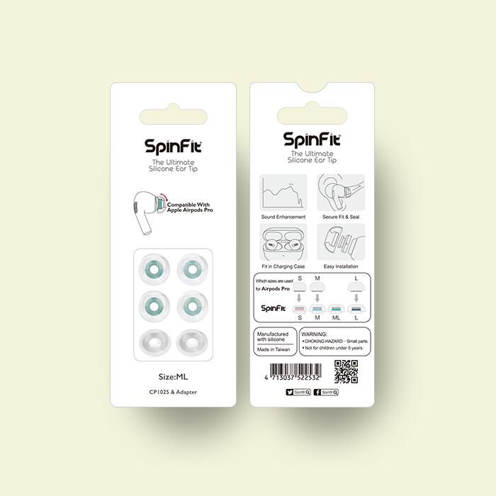 【張大韜】Spinfit CP1025 蘋果Apple Airpods Pro 專用矽膠替換耳塞 專利轉接座 舒適配戴