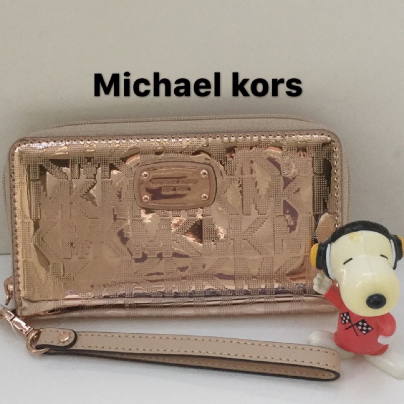 💋玫瑰金＆黑亮金色💋Michael Kors 時尚貴氣手拿包💋