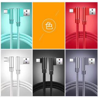 XIYU 90°USB數據充電器2.4A快速電纜Apple Type-C Micro USB 1/2 / 3M電纜