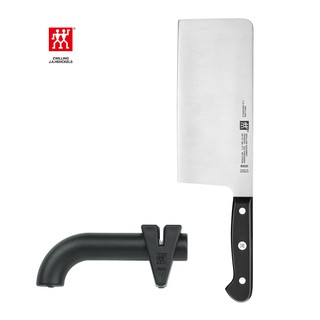 德國雙人牌 中式廚刀&TWIN SHARP 磨刀器 兩件組 【LifeShopping】【現貨】36130-001-0