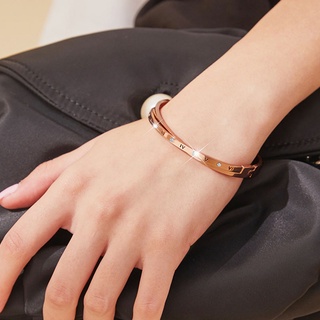 鈦鋼手鐲女氣質簡約爆款玫瑰金不掉色時尚百搭不銹鋼手環